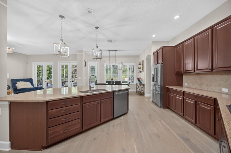 Kitchen island with granite countertop at 276 Cross Ridge Dr, Ponte Vedra Beach, FL 32081