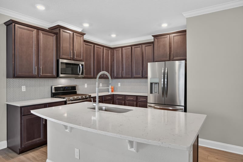 Kitchen cabinetry and microwave at 331 Millerstone Dr, St. Augustine, FL 32092