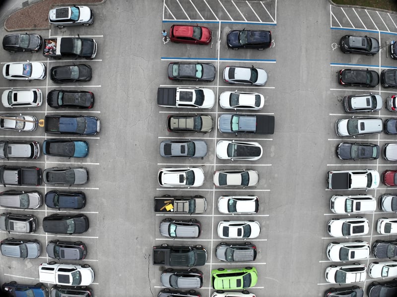 Aerial view of parking rows at 9406 Atlantic Blvd, Jacksonville, FL 32225