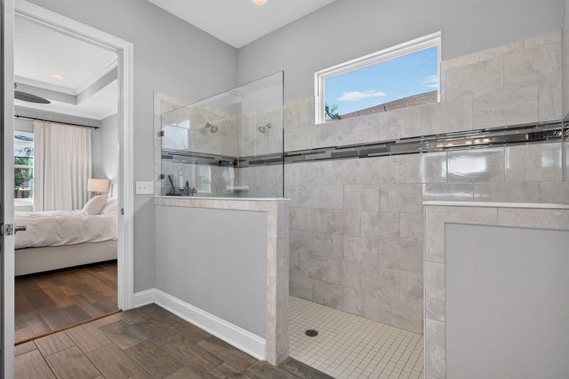 Primary bathroom glass walk-in shower at 3328 Southern Oaks Dr, Green Cove Springs, FL 32043