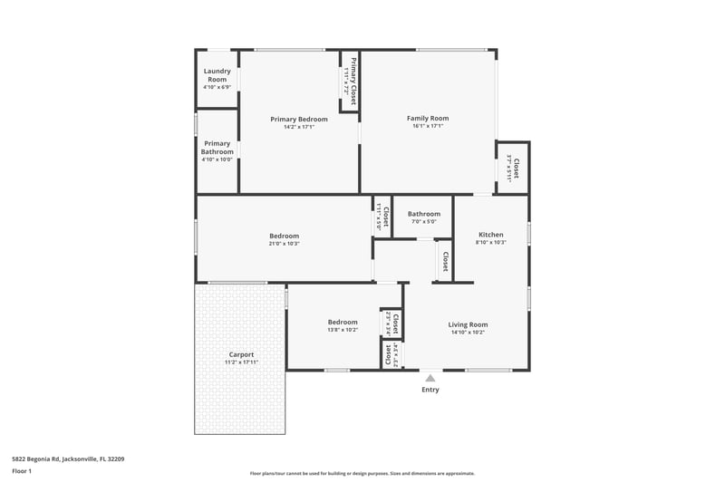 Floor plan 1 of 5822 Begonia Rd, Jacksonville, FL 32209