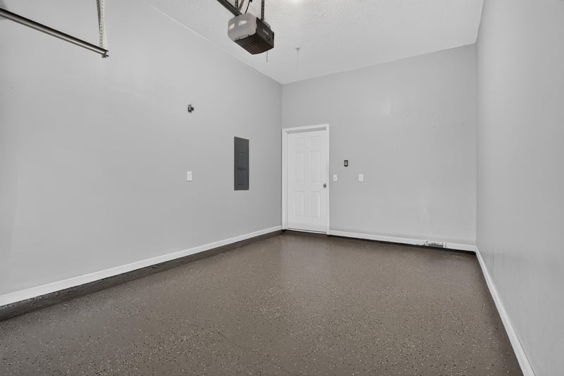 Garage interior with electrical panel at 8196 Cabin Lake Cir, Jacksonville, FL 32256
