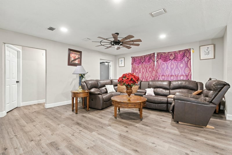 Living room with ceiling fan and recessed lighting at 357 Dillon Dr, Orange Park, FL