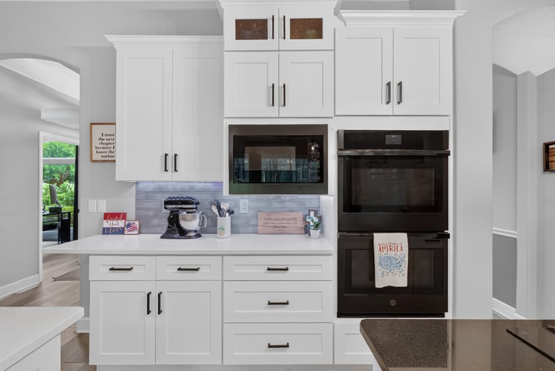 Kitchen cabinetry with double wall ovens at 2304 Spring Hill Ct, Orange Park, FL