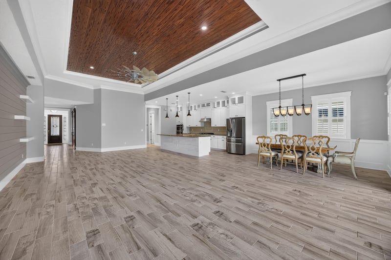 Open kitchen and dining layout at 186 Freshwater Dr