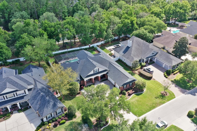 Aerial Diagonal Full Lot at 1035 W Dorchester Dr, Fruit Cove, FL 32259