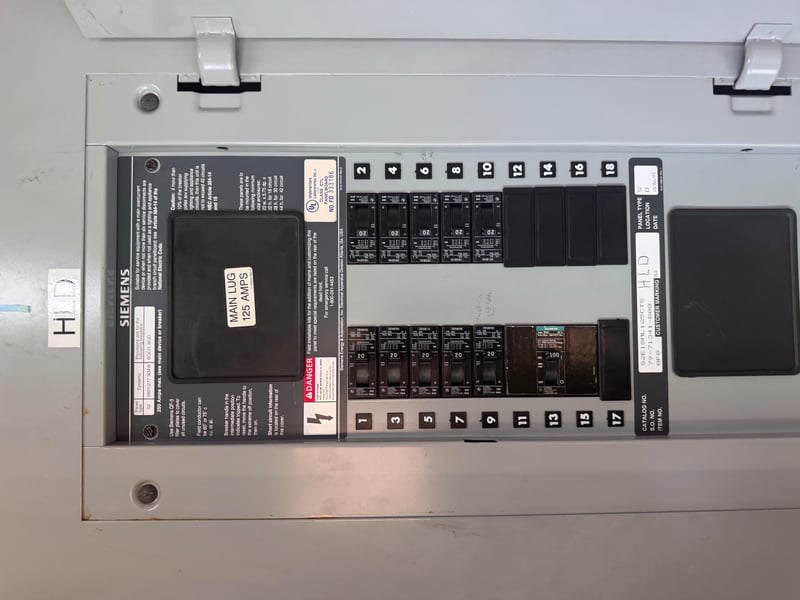 Open Siemens breaker panel at 11700 New Kings Rd, Jacksonville, FL 32219