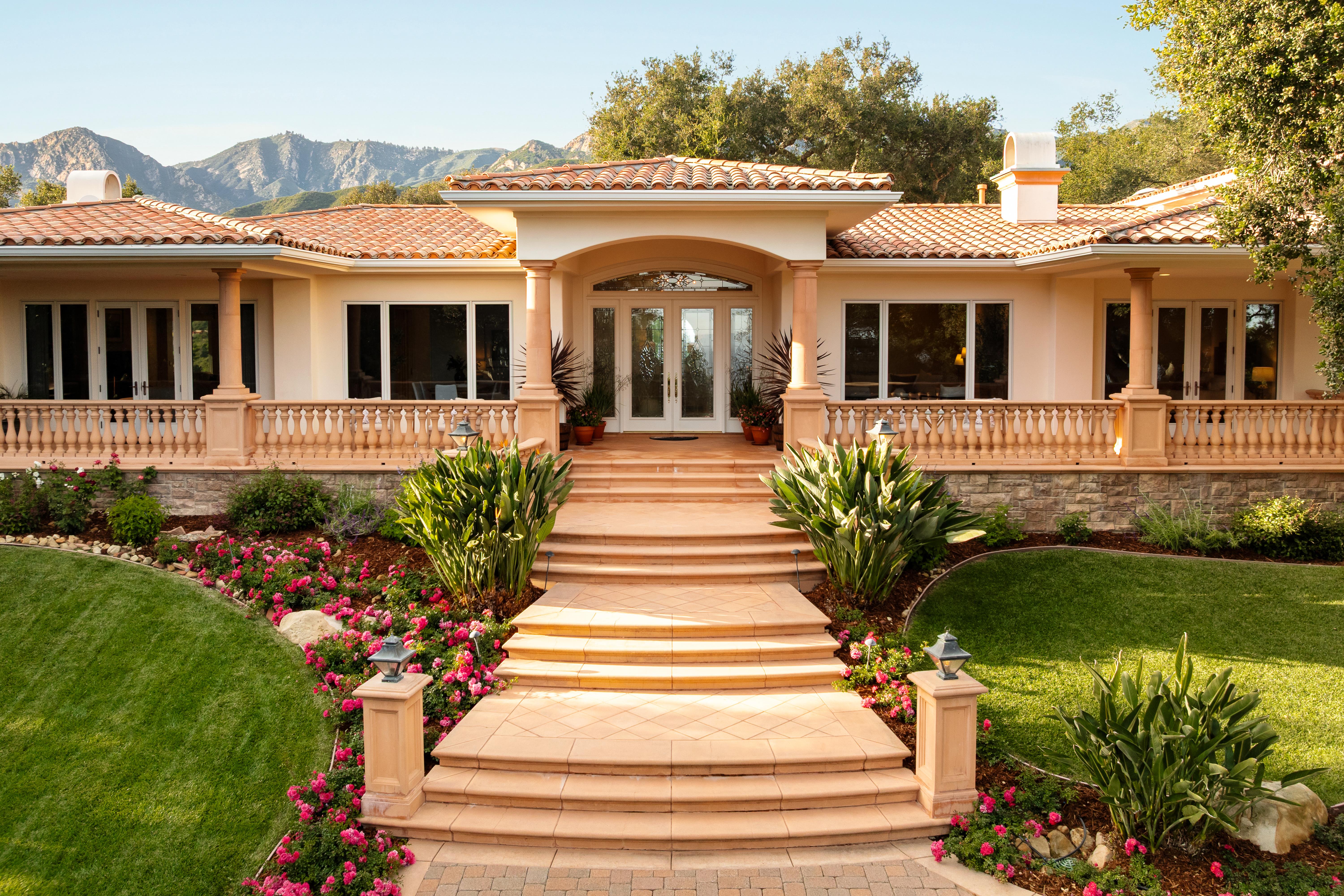 Floor plan real estate documentation for luxury property at 450 El Cielito Rd, Santa Barbara — 2D architectural floor plan illustrating the full scale and flow of this Santa Barbara Riviera estate. Our team captured still photography, aerial drone photography, twilight photography, a Matterport virtual tour, a 2D floor plan, and a custom property website from afternoon through twilight.