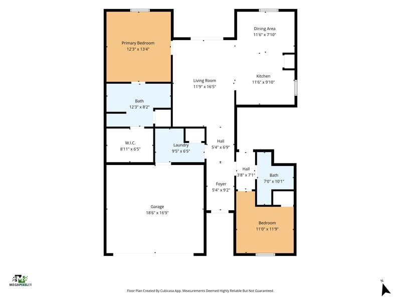 Floor plan showing bedroom, bath and living room layout at 518 Matecumbe Ct, Macclenny, FL