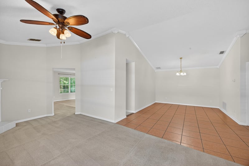 Family Room to Dining Room at 1568 Backwater Drive, Middleburg, FL 32068