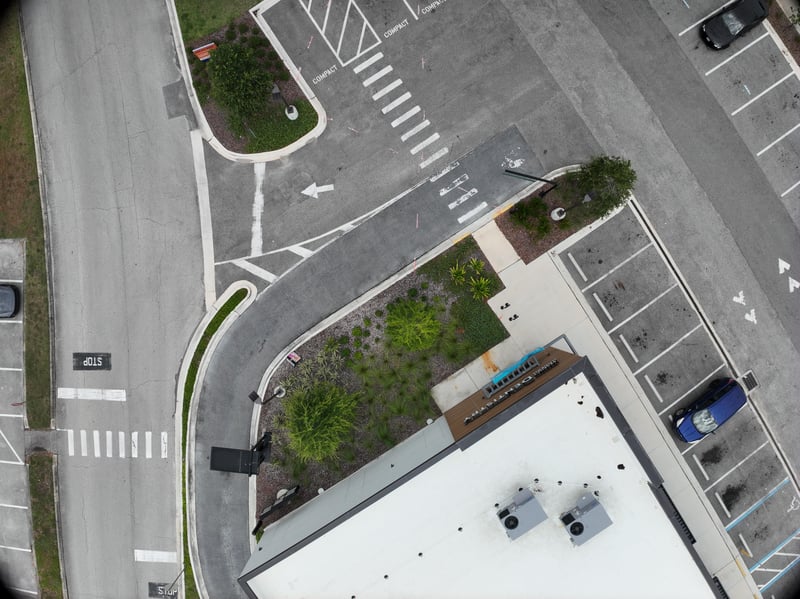 Aerial view of drive and crosswalk at 9406 Atlantic Blvd, Jacksonville, FL 32225