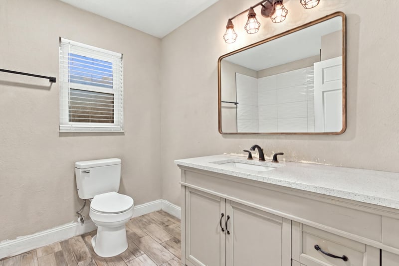 Bathroom with single vanity and toilet at 357 Dillon Dr, Orange Park, FL