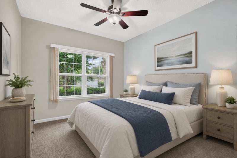 Bedroom with wall art and window at 2378 Caney Oaks Dr, Jacksonville, FL