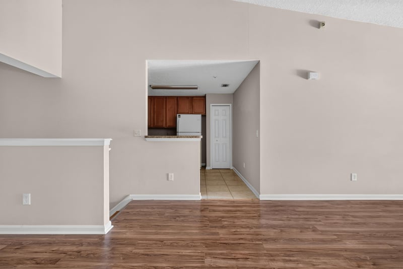 Dining area with view toward kitchen hallway at 7047 Deer Lodge Cir, Jacksonville