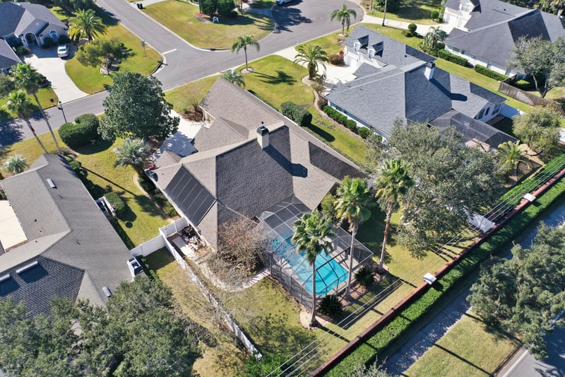Backyard from Drone at 320 Talwood Trce, Jacksonville, FL 32259