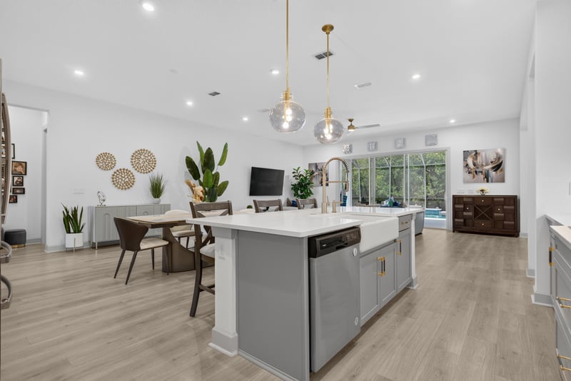 Kitchen island viewed from the dining nook at 785 Back Creek Dr, St. Augustine, FL 32092