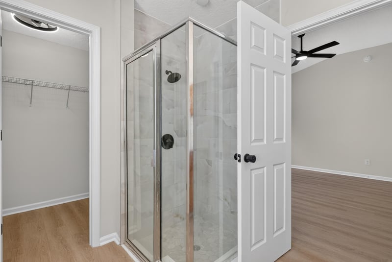 Bathroom with glass shower stall at 224 Pine Arbor Cir, St. Augustine, FL 32084