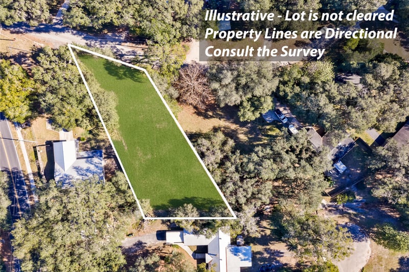 Lot 1 - Aerial Top-Down - Cleared Render at Nelsons Point, Keystone Heights, FL 32656