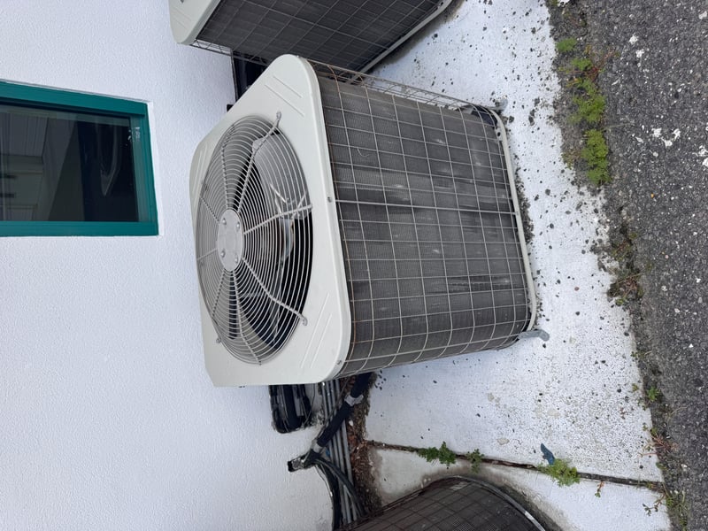 Condenser unit fan and housing at 11700 New Kings Rd, Jacksonville, FL 32219