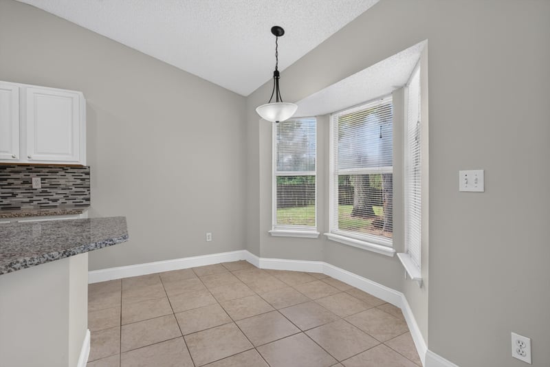 Kitchen counter with bay window at 12949 Chets Creek Dr S, Jacksonville, FL 32224