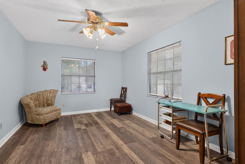 Flex room with ceiling fan and desk setup at 3249 Maryland Ave, Green Cove Springs, FL