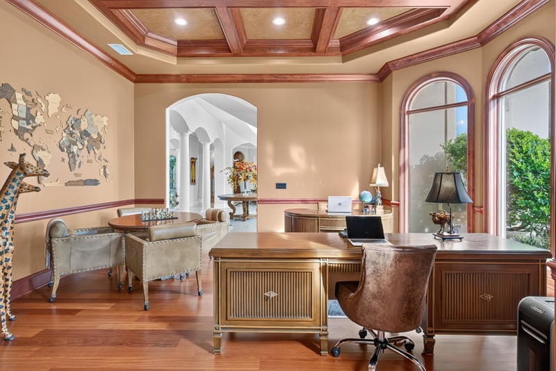 Room with giraffe decor and built-in desk at 344 Broward Rd, Jacksonville, FL