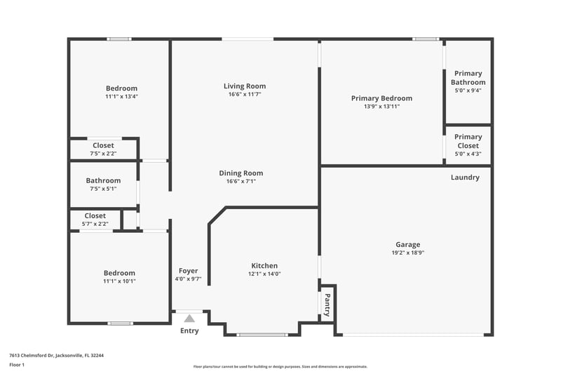 Floor plan 1 of 7613 Chelmsford Dr, Jacksonville, FL 32244