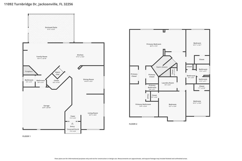 FloorPlan-Combined at 11092 Turnbridge Dr, Jacksonville, FL 32256