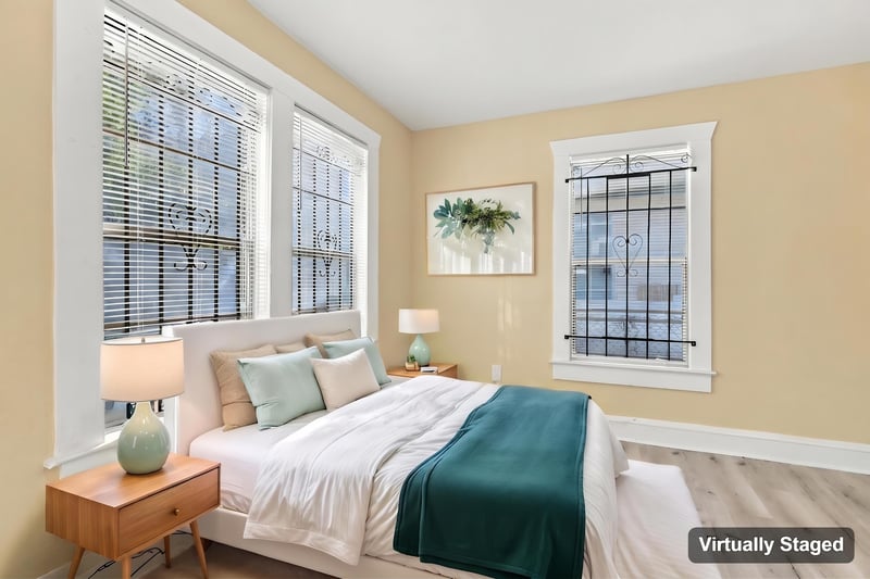Bedroom with virtual staging, photographed by Megapixeler on W 24th St, Jacksonville