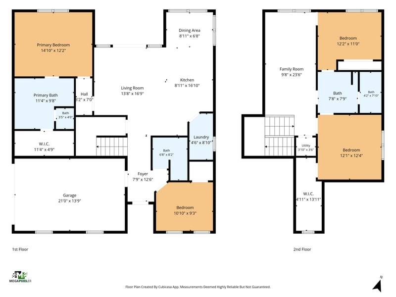 Floor plan showing first and second floor layouts of 2817 Camel Cir, Middleburg, FL