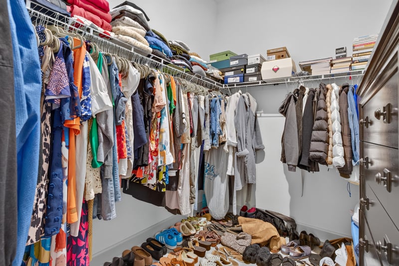 Walk-in closet with hanging storage at 785 Back Creek Dr, St. Augustine, FL 32092