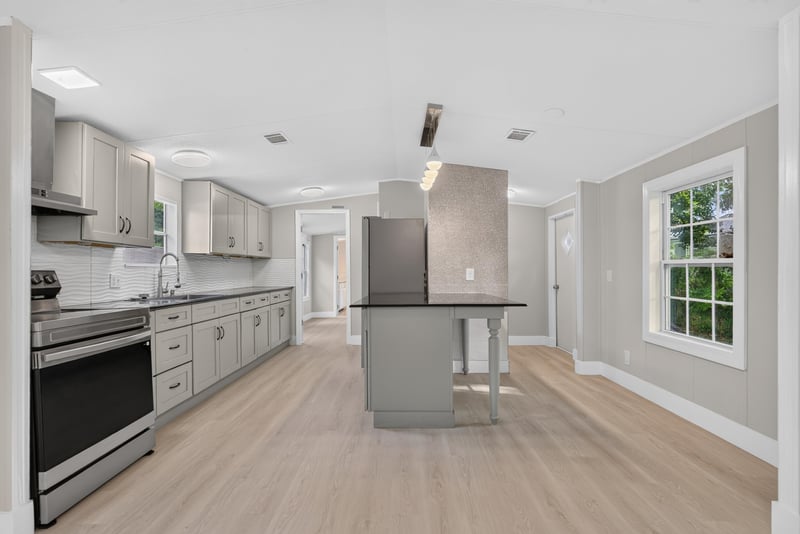 Kitchen with stainless range and island at 4565 Appleton Ave, Jacksonville, FL