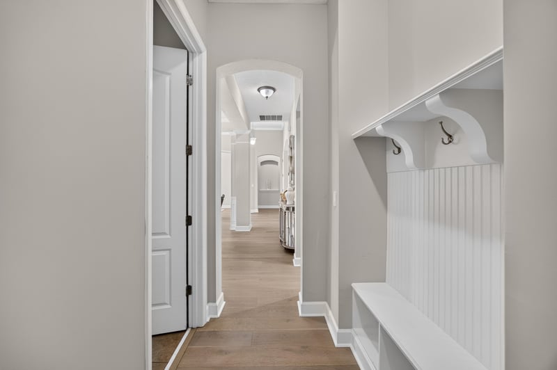 Mudroom hallway with built-in cubbies at 276 Cross Ridge Dr, Ponte Vedra Beach, FL 32081