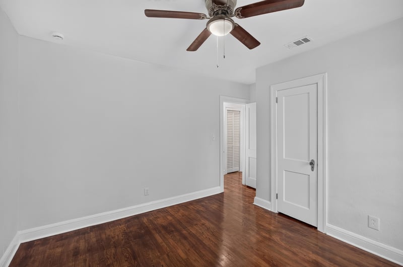 Bedroom or hall with ceiling fan and hardwood floors at 316 W 41st St, Jacksonville, FL 32206