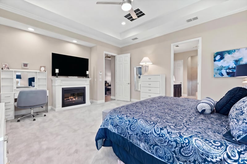 Primary bedroom seating nook, photographed by Megapixeler on Lucena Ln, Jacksonville, FL