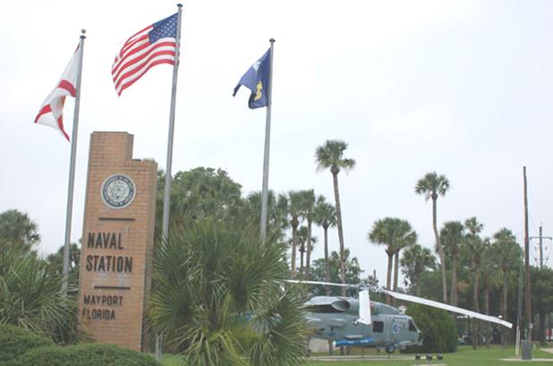 Naval Station Mayport entrance sign in Jacksonville
