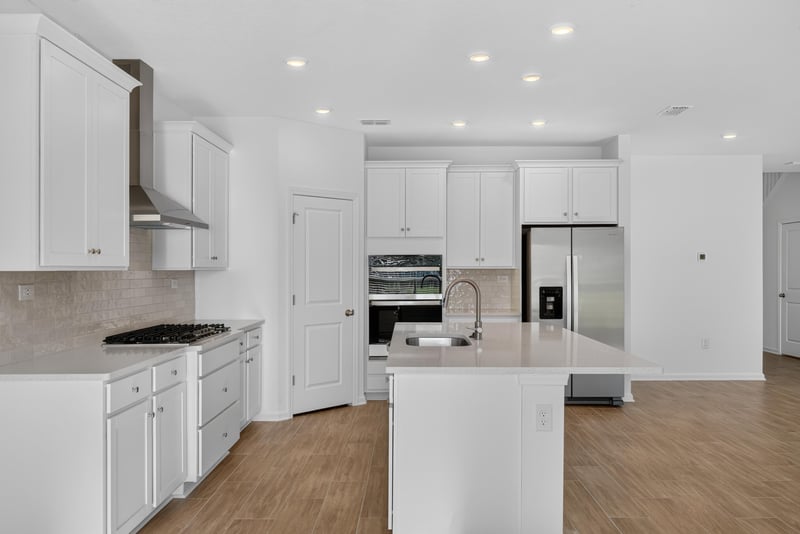 Kitchen cooktop, range hood and pantry door at 269 Bluegrass Wy, St. Augustine, FL 32092