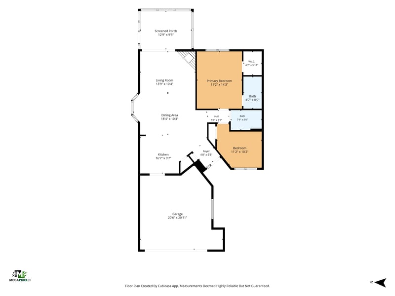 Floor plan of the 944-square-foot home at 8047 Mactavish Way E, Jacksonville, FL 32244