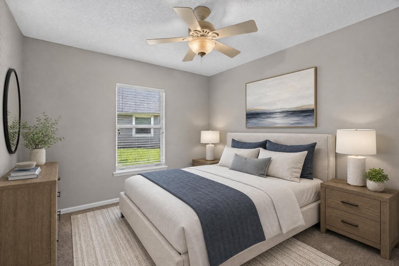 Bedroom furnished with bed and nightstands at 1955 GUARDED Way, Fleming Island, FL 32003