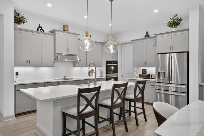 Kitchen with stainless appliances and center island at 785 Back Creek Dr, St. Augustine, FL 32092