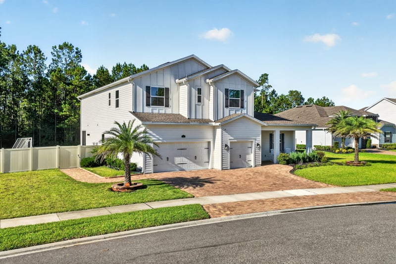 Front exterior angled view, three-car garage at 22 Azura Point