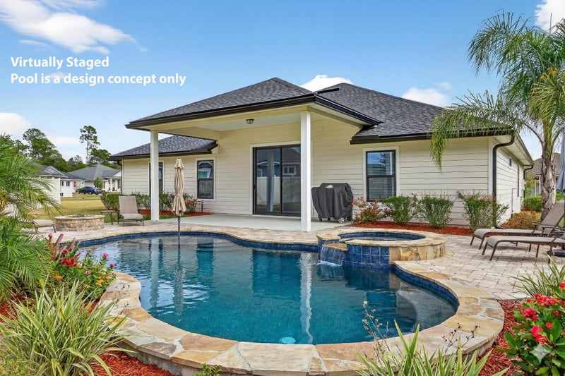 Backyard with Virtual Pool at 1733 Austin Lk Wy, Middleburg, FL 32068