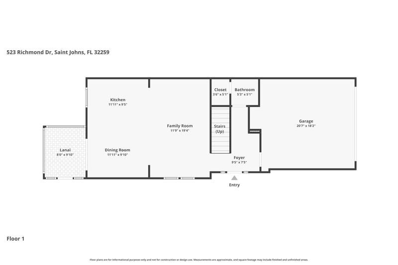 Floor plan 1 of 523 Richmond Dr, St. Johns, FL 32259
