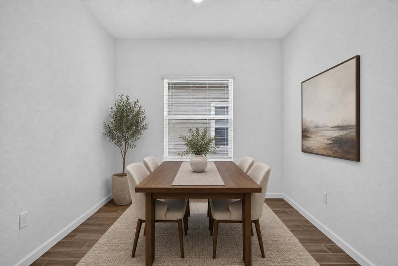 Breakfast nook with window view, virtually staged at 9905 Ansley Lake Dr, Jacksonville, FL