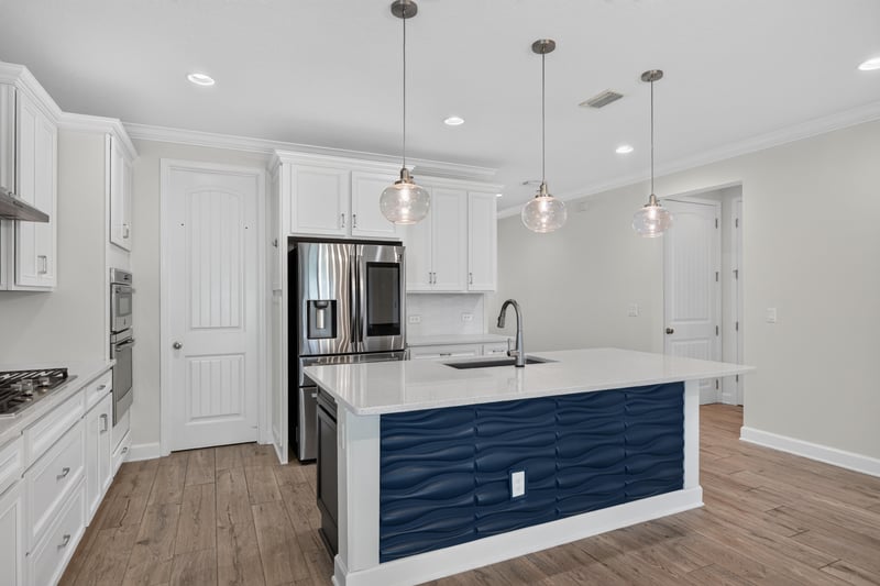 Kitchen island with farmhouse sink at 855 Flach Dr, St. Johns, FL