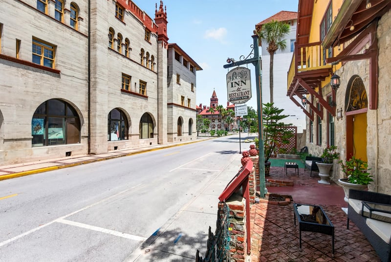 Street view toward downtown buildings near 115 Cordova St, St. Augustine, FL