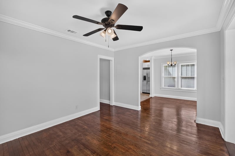 Hallway toward dining room with hardwood floors at 316 W 41st St, Jacksonville, FL 32206