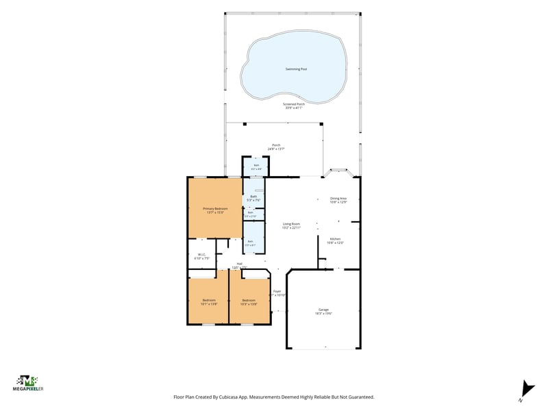 Floor plan of the home at 1589 Backwater Drive, Middleburg, FL 32068