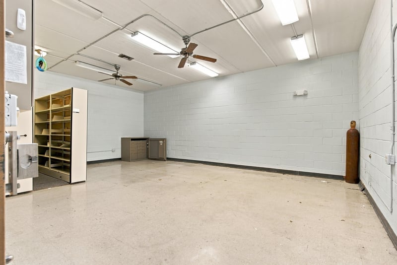 Storage room with metal shelving at 101 Scholars Wy