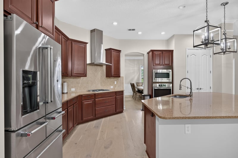 Kitchen with refrigerator and vent hood at 276 Cross Ridge Dr, Ponte Vedra Beach, FL 32081